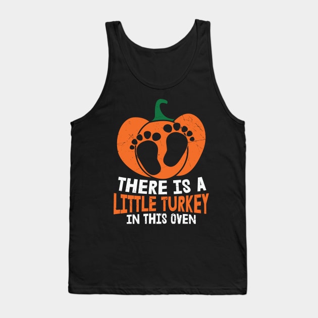There is a Little Turkey in This Oven - Thanksgiving Maternity Pregnancy Tank Top by MZeeDesigns